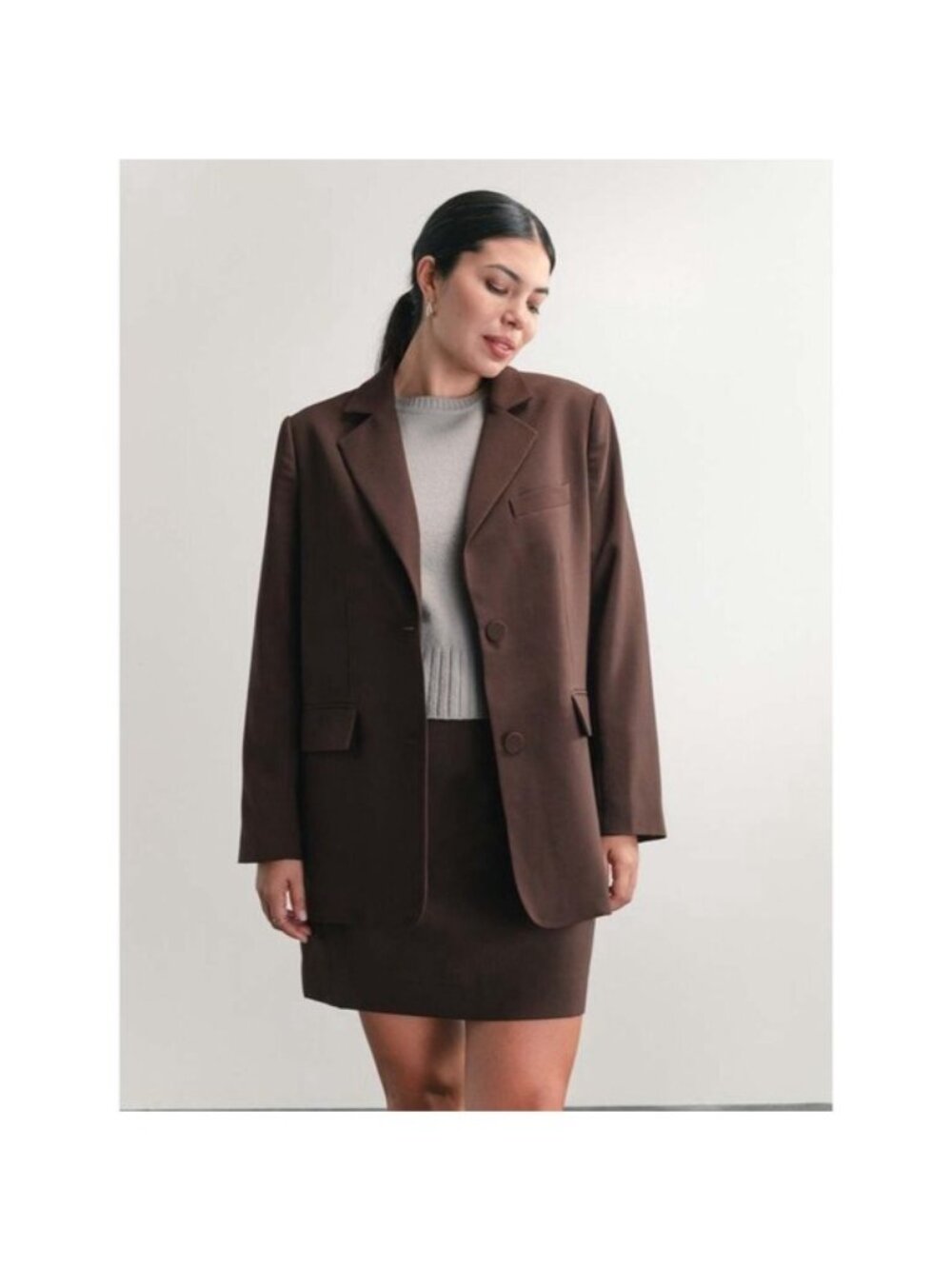 NEW Darling Society East Coast Blazer XXL Chocolate Brown Single Breasted